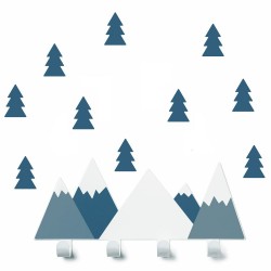 Porte manteaux Montagne. Bleu