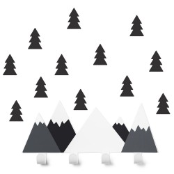 Porte manteaux Montagne. Gris & Noir