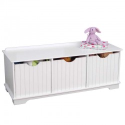 Banc 3 caissons - Uni blanc