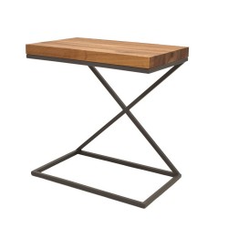 Table d'appoint Métal et Bois NOIR