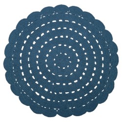 Tapis crocheté - Bleu foncé