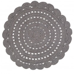 Tapis rond crocheté Gris - D 120 cm