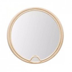 Miroir rond en rotin