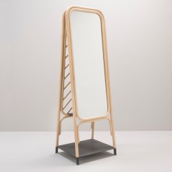 Miroir psyché en rotin