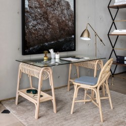 Trétaux en rotin pour bureau