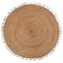 Tapis rond en jute - Naturel et Doré