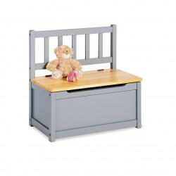 Banc coffre - Gris et Naturel
