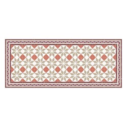 Tapis vinyle - Carreaux Ciment Terracota