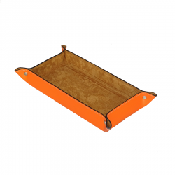 Vide poche en cuir rectangulaire - Orange