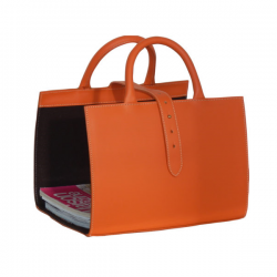 Porte revues en cuir - Orange