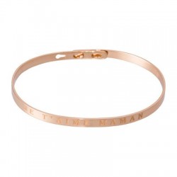 Bracelet à message " Je t'aime maman" - Laiton rosé