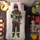 Parrure de lit enfant housse de couette Pompier