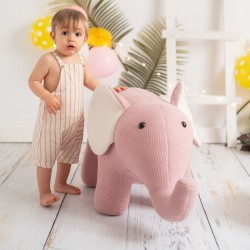 Pouf enfant Amigurumi - Eléphant