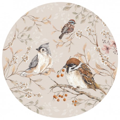 Sticker mural rond - Oiseaux