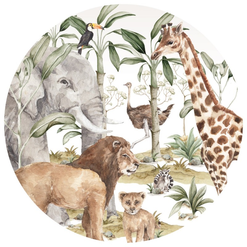 Sticker mural rond Jungle