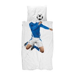 Parrure de lit enfant housse de couette Football Maillot bleu