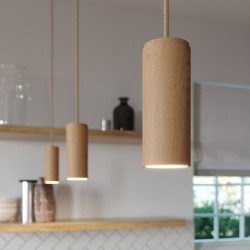 Suspension tube en bois