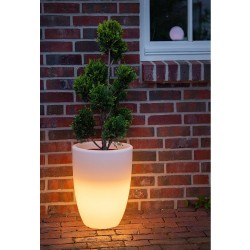 Pot de fleur lumineux H51 - Blanc