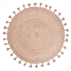 Tapis rond Jute et pompons