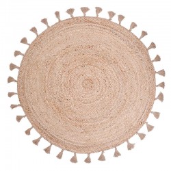 Tapis rond Jute et pompons