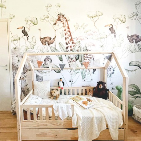 Décoration murale, têtes animaux, chambre bébé