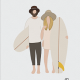 Illustration affiche Surf Culture - Couple