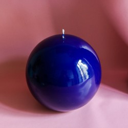 Bougie ronde XL - Laquée Bleu foncé