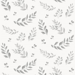 Papier-peint Feuilles - Gris