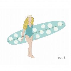 Affiche Surf Culture - Jeune surfeuse