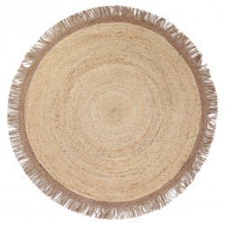 Tapis rond en jute avec franges