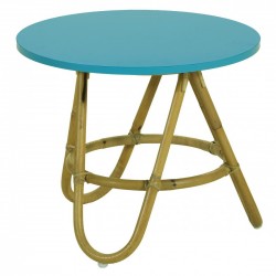 Table basse en rotin - Turquoise
