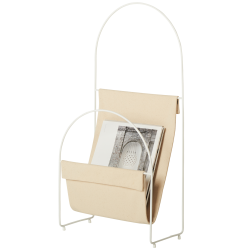 Porte-revue en métal et toile - Blanc