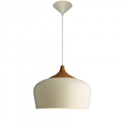 Suspension métal et bois - Blanc