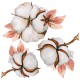 Autocollants muraux - Fleur de coton