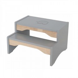 Marche pied enfant en bois - Gris