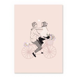 Affiche - Balade à vélo en amoureux