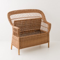 Banc coffre de jardin en osier Brun