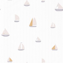 Papier-peint Bateaux - Beige/Ocre clair
