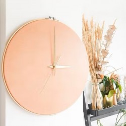 Grande horloge en cuir - Naturel