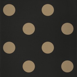 Papier-peint Gros pois Fullmoons noir et doré