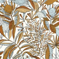 Papier-peint vinyle - Jardin de Bel Air Brun et Bleu