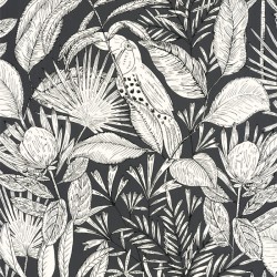 Papier-peint vinyle - Jardin de Bel Air Gris foncé