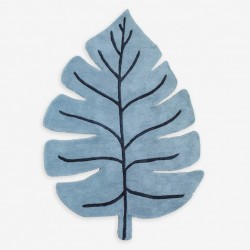 Tapis Feuille de Monstera bleu