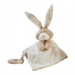 Doudou Bio et anneau de dention - Lapin