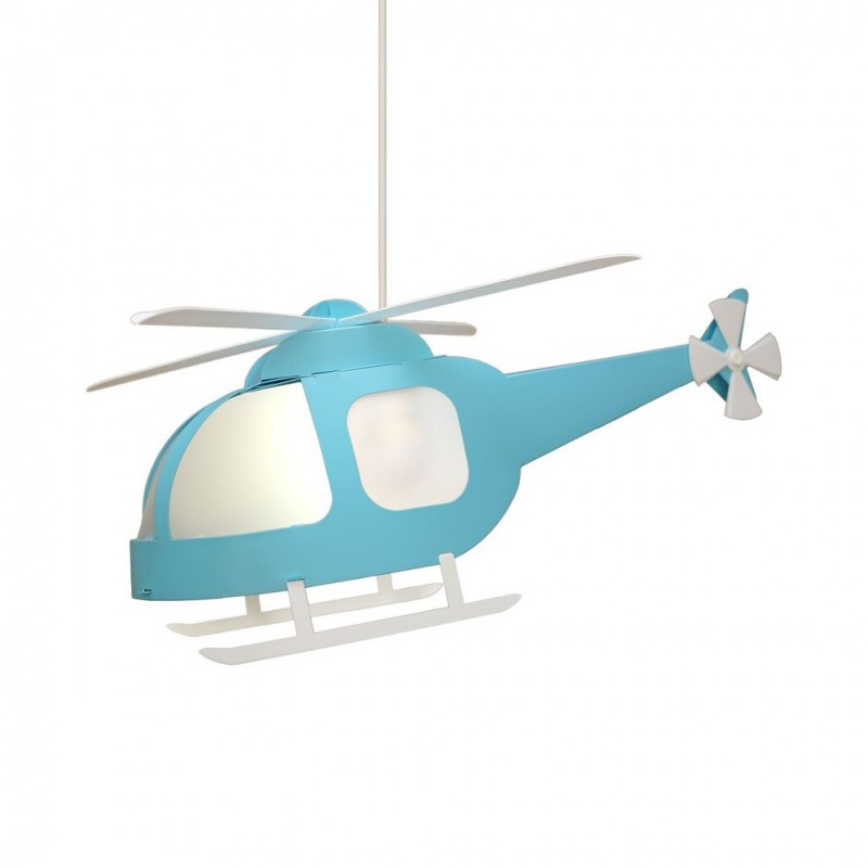 Suspension enfant - Hélicoptère Bleu Turquoise - Deco Family