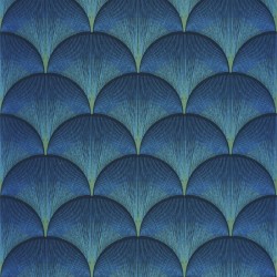 Papier-peint Années 20 - Brodway bleu indigo