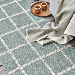 Tapis en plastique Damier - Vert et Beige