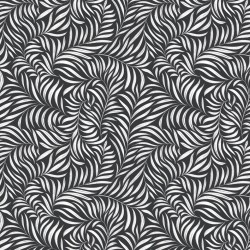 Papier-peint - Feuilles en noir et blanc