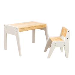 Ensemble bureau enfant - Naturel et blanc