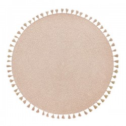 Tapis rond rose et or